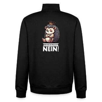 Avant de demander hérisson amoureux hérisson dard hérisson - Sweat zippé unisexe en coton bio Stanley/Stella - noir - Dos - AI Model Male 185 light (185cm)
