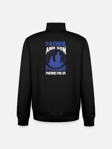 Father & Son Fishing Gift - Unisex Organic Zip Sweatshirt by Stanley/Stella - black