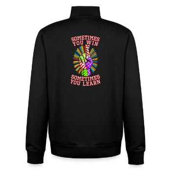 Win & Learn - Unisex Organic Zip Sweatshirt by Stanley/Stella - black - Back - AI Model Male 185 light (185cm)