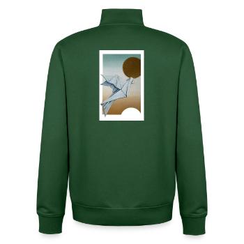 Origami Dove - Sweat zippé unisexe en coton bio Stanley/Stella - vert bouteille - Dos - AI Model Male 185 dark (185cm)