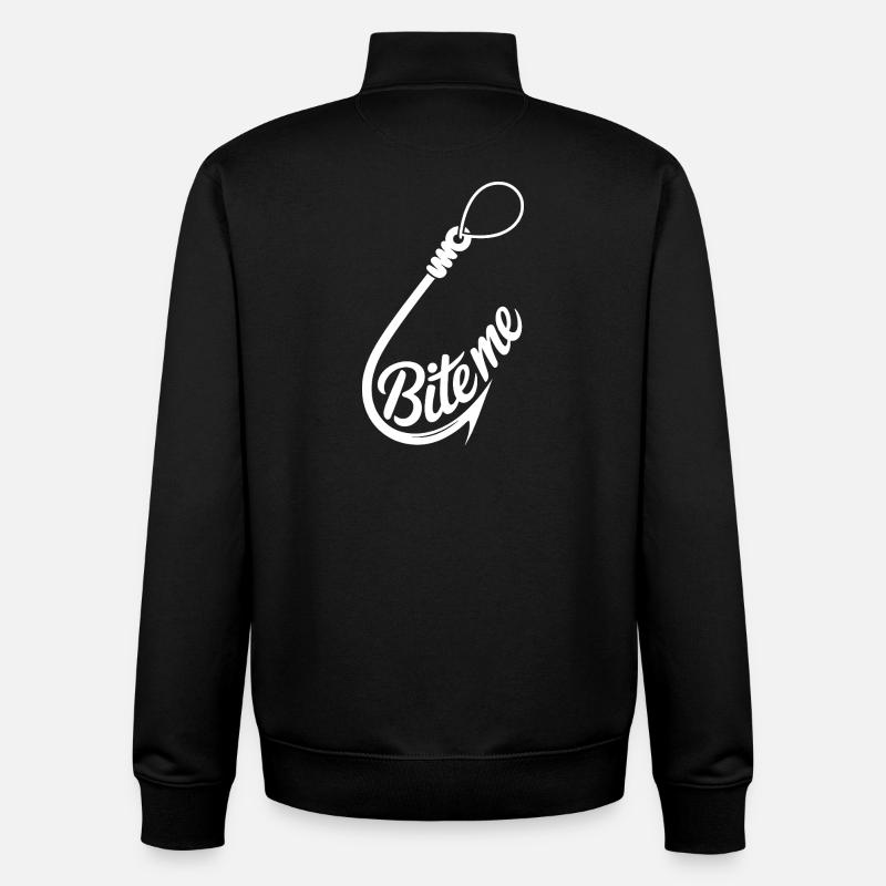 Bite Me Hook Grafik-Tee - Unisex Organic Zip Sweatshirt von Stanley/Stella - Schwarz