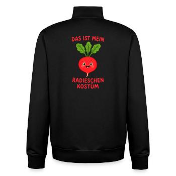 Radish Costume Vegetable Carnival Vegan - Unisex Organic Zip Sweatshirt by Stanley/Stella - black - Back - AI Model Male 185 light (185cm)