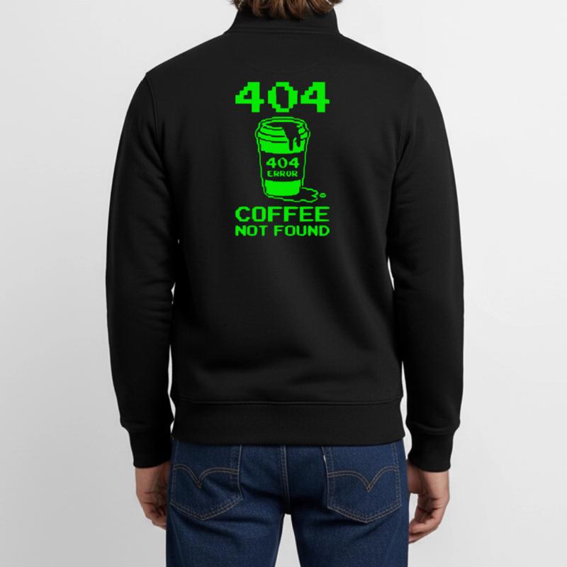 404 Not Found, Software Developer Shirt, Pullover Hoodie Unisex Organic Zip Sweatshirt by Stanley/Stella