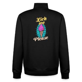 bitte Eis Cream Lustige Retro-Kunst - Unisex Organic Zip Sweatshirt von Stanley/Stella - Schwarz - Hinten - AI Model Male 185 light (185cm)