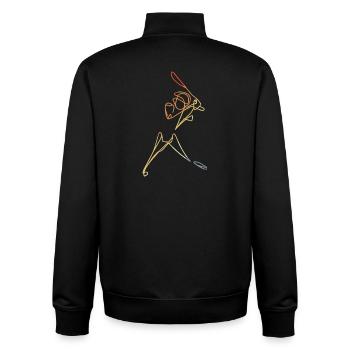 Cricketer Skizze - Unisex Organic Zip Sweatshirt von Stanley/Stella - Schwarz - Hinten - AI Model Male 185 light (185cm)