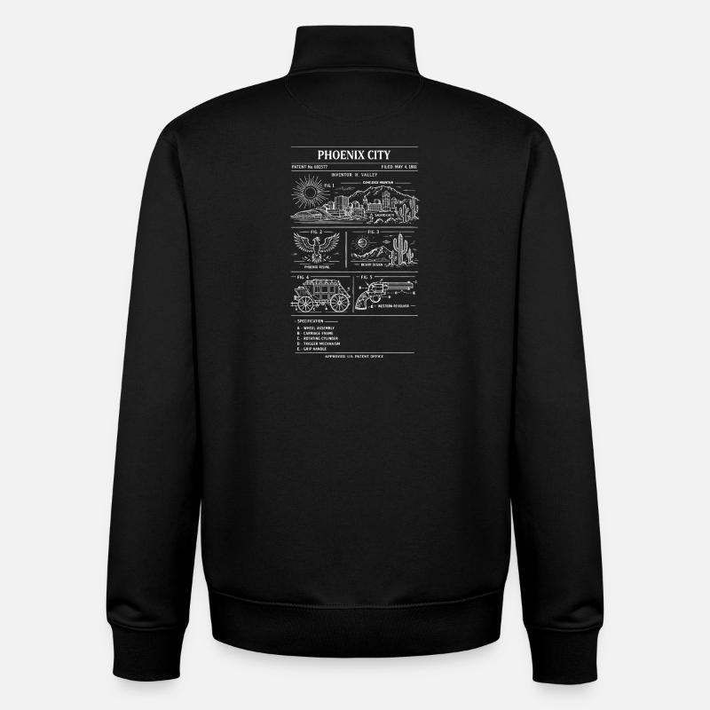 Phoenix City Bauplan - Unisex Organic Zip Sweatshirt von Stanley/Stella - Schwarz