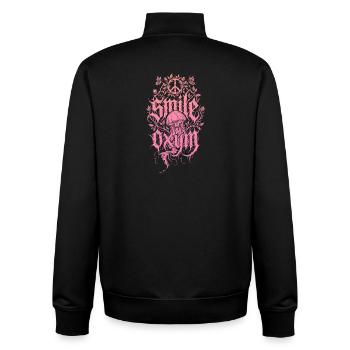 Pink jellyfish in the coral forest - Unisex Organic Zip Sweatshirt by Stanley/Stella - black - Back - AI Model Male 185 light (185cm)
