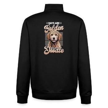 Goldendoodle Dog Breed - Unisex Organic Zip Sweatshirt by Stanley/Stella - black - Back - AI Model Male 185 light (185cm)