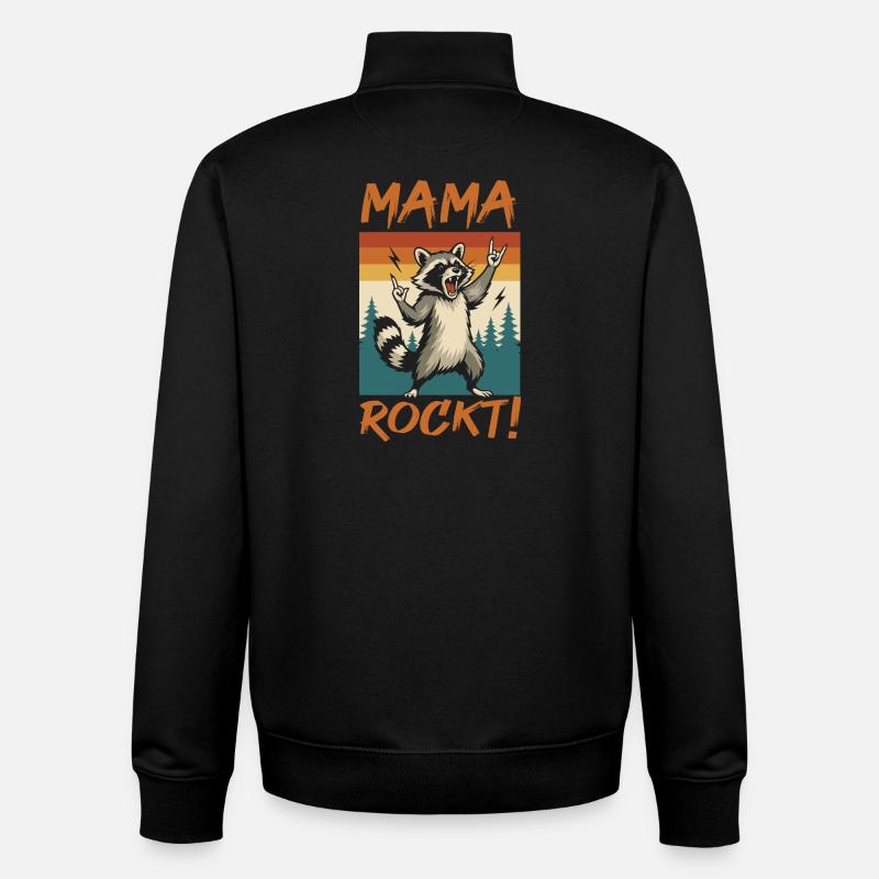 WaschbÀr Mutter Coole Rocker Mama - Unisex Organic Zip Sweatshirt von Stanley/Stella - Schwarz