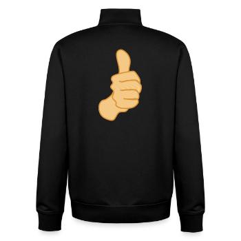 Pouce vers le haut Symbole Positif - Sweat zippé unisexe en coton bio Stanley/Stella - noir - Dos - AI Model Male 185 light (185cm)