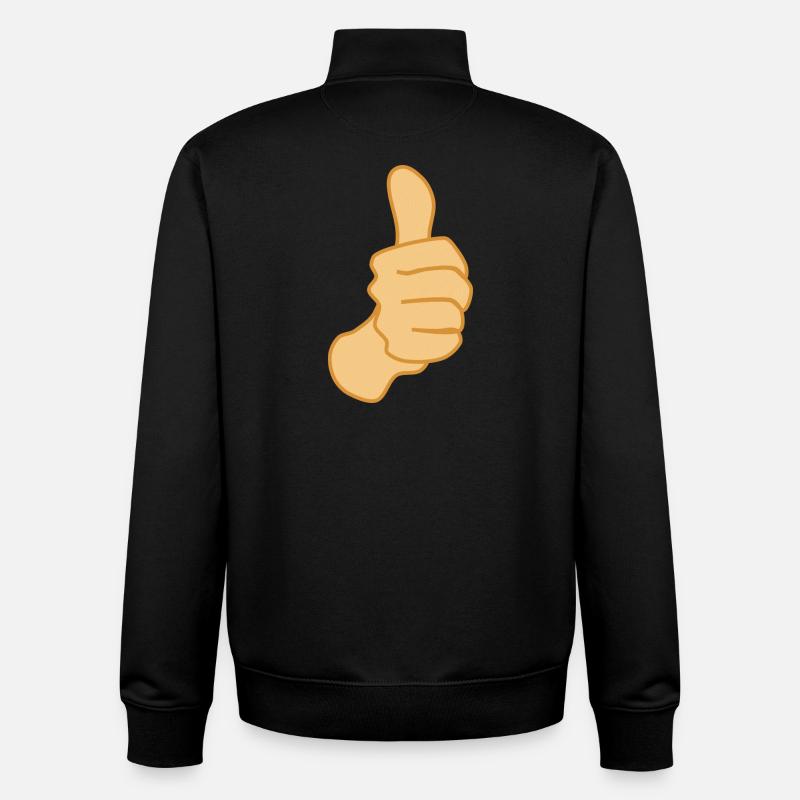 Pouce vers le haut Symbole Positif - Sweat zippé unisexe en coton bio Stanley/Stella - noir