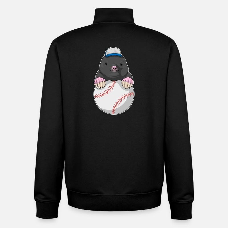 Mole Cap Baseball - Sweat zippé unisexe en coton bio Stanley/Stella - noir