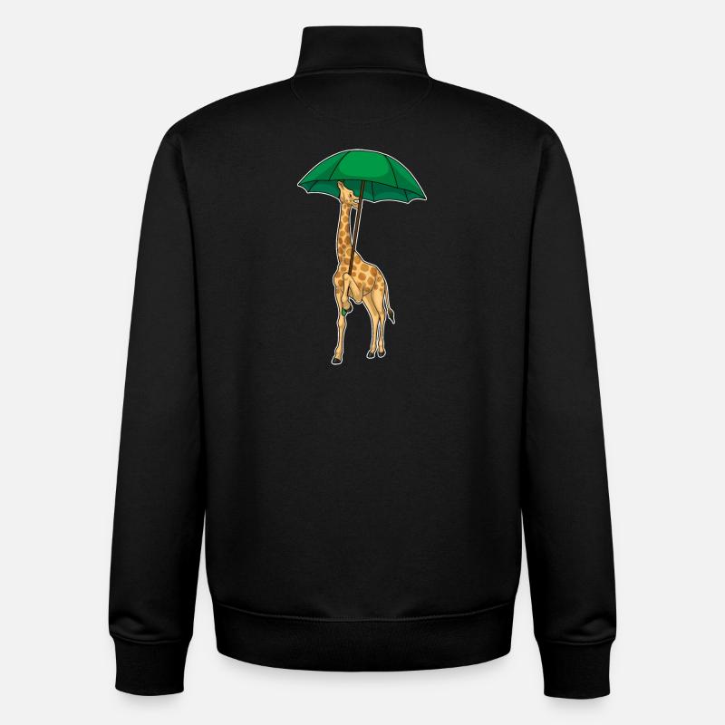 Parapluie girafe - Sweat zippé unisexe en coton bio Stanley/Stella - noir
