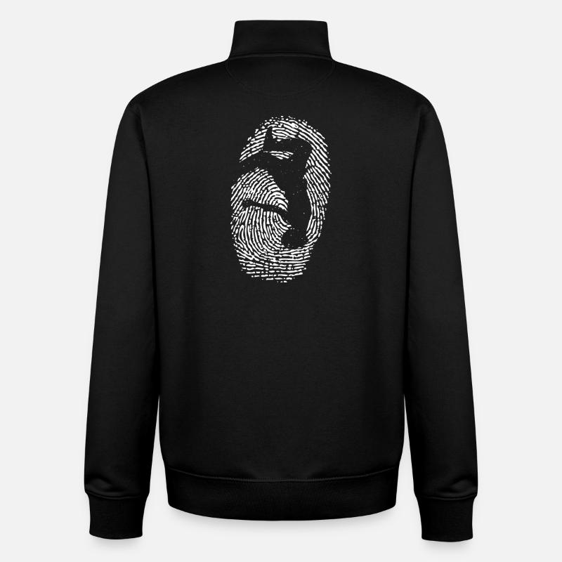 Fingerprint Circle Hand Silhouette - Unisex Organic Zip Sweatshirt by Stanley/Stella - black