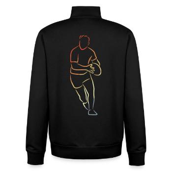 Rugby Player Sketch - Unisex Organic Zip Sweatshirt by Stanley/Stella - black - Back - AI Model Male 185 light (185cm)