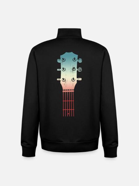 Sketch of a guitar headstock - Unisex Organic Zip Sweatshirt by Stanley/Stella - black