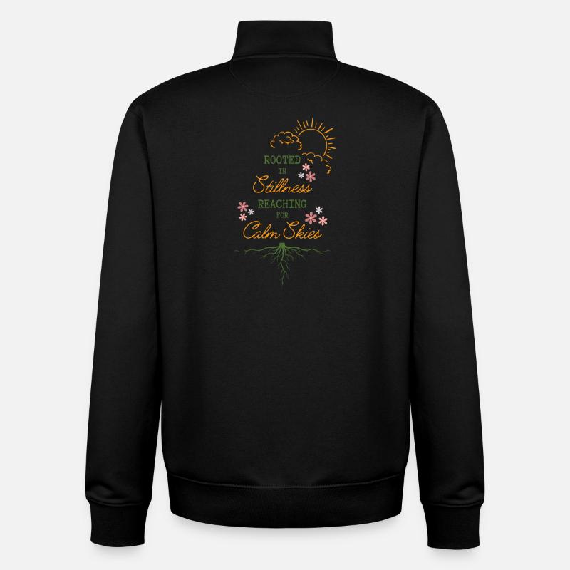 Ancrés dans le calme Ciel calme - Sweat zippé unisexe en coton bio Stanley/Stella - noir
