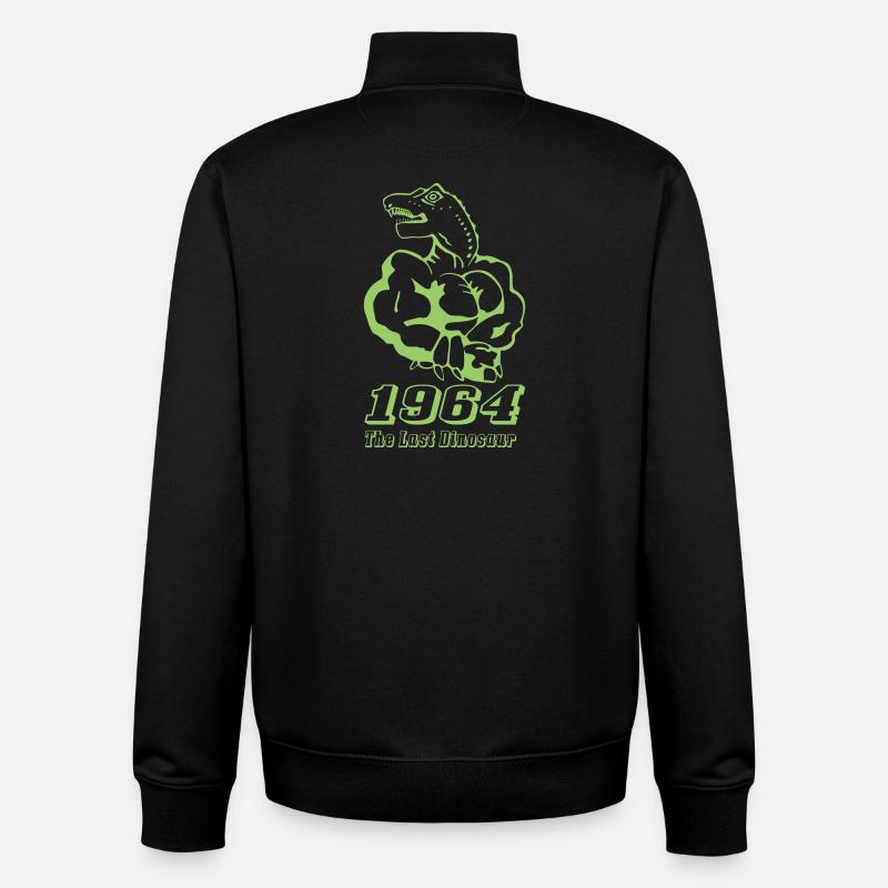 Geburtsjahr1964 Dinosaur einfarbig - Unisex Organic Zip Sweatshirt von Stanley/Stella - Schwarz