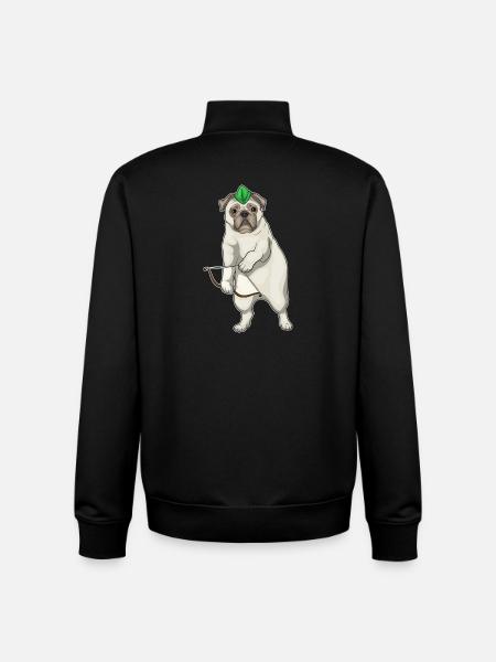 Mops Bogenschütze Bogen - Unisex Organic Zip Sweatshirt von Stanley/Stella - Schwarz