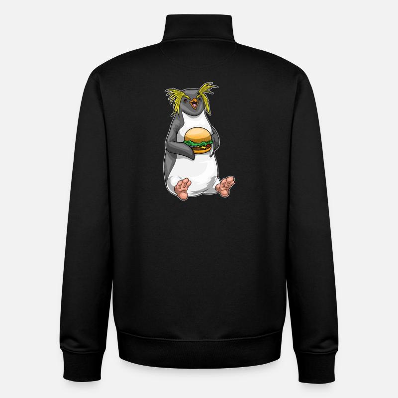 Pinguin Cheeseburger - Unisex Organic Zip Sweatshirt von Stanley/Stella - Schwarz