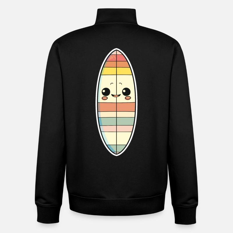 Surfboard Comic Style - Unisex Organic Zip Sweatshirt by Stanley/Stella - black