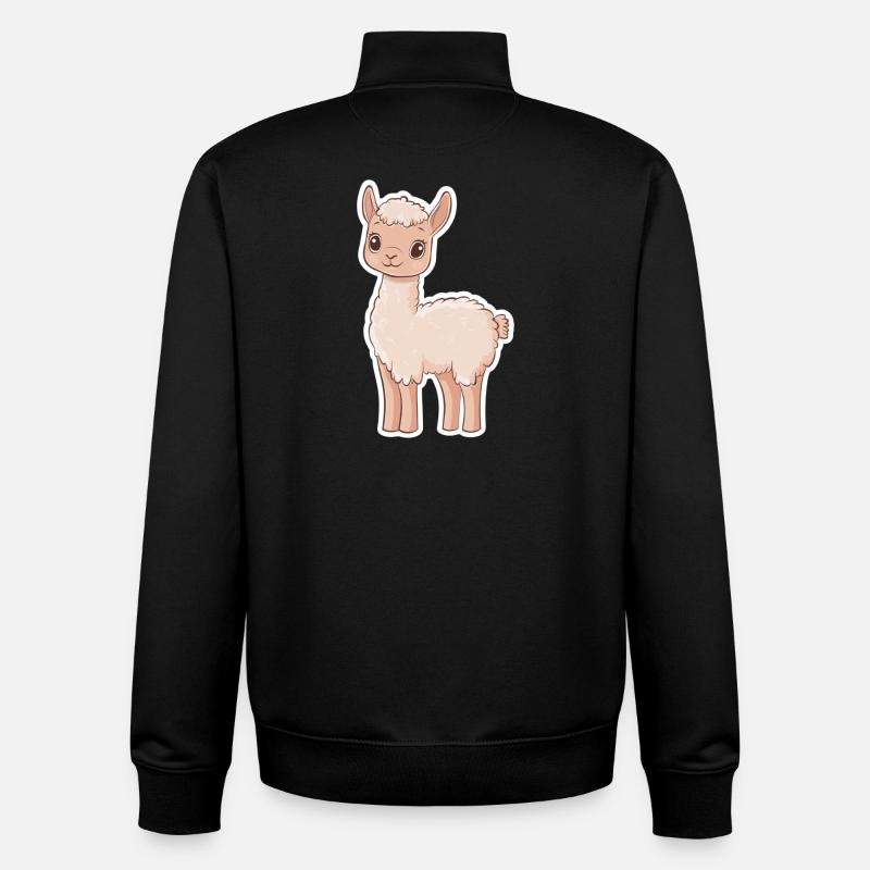 Lama Alpaka Llama - Unisex Organic Zip Sweatshirt von Stanley/Stella - Schwarz