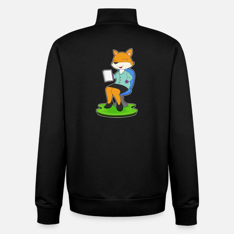 Note du secrétaire Fox - Sweat zippé unisexe en coton bio Stanley/Stella - noir