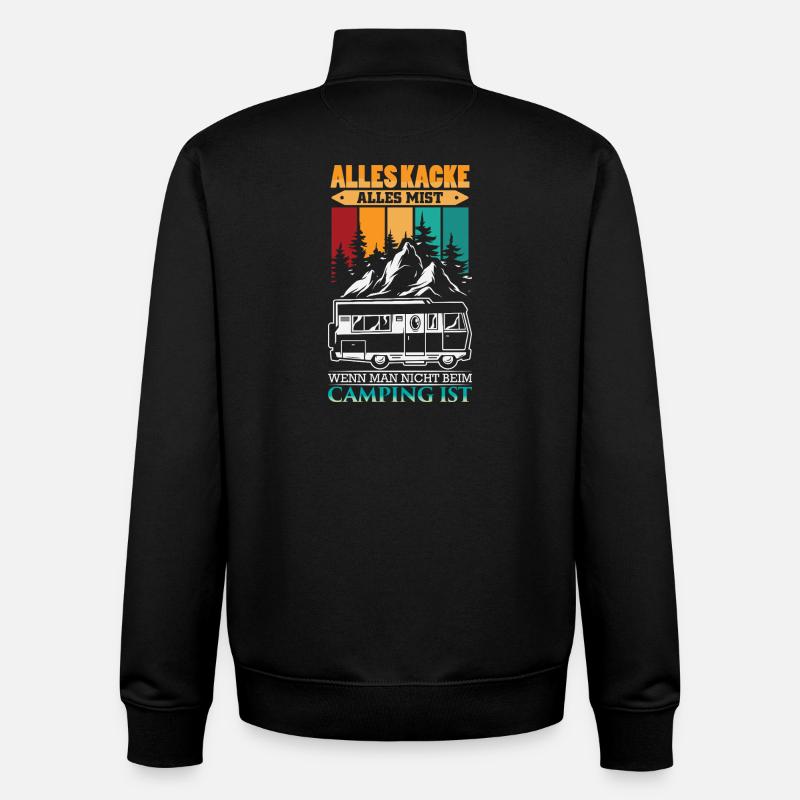 Camper Camping Wohnwagen Spruch - Unisex Organic Zip Sweatshirt von Stanley/Stella - Schwarz
