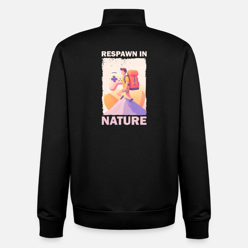 Aventurier au look pixel - Sweat zippé unisexe en coton bio Stanley/Stella - noir