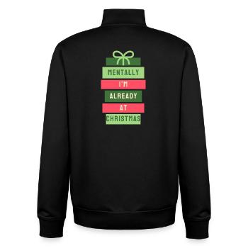 mentally in christmas - Unisex Organic Zip Sweatshirt by Stanley/Stella - black - Back - AI Model Male 185 light (185cm)