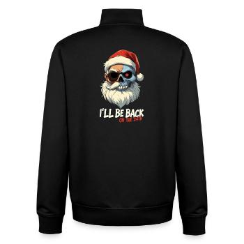 Terminator Santa be back presents - Unisex Organic Zip Sweatshirt by Stanley/Stella - black - Back - AI Model Male 185 light (185cm)
