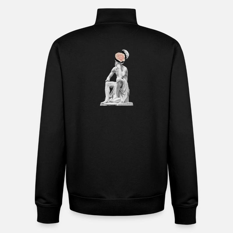 Gedanken Skulptur  - Unisex Organic Zip Sweatshirt von Stanley/Stella - Schwarz