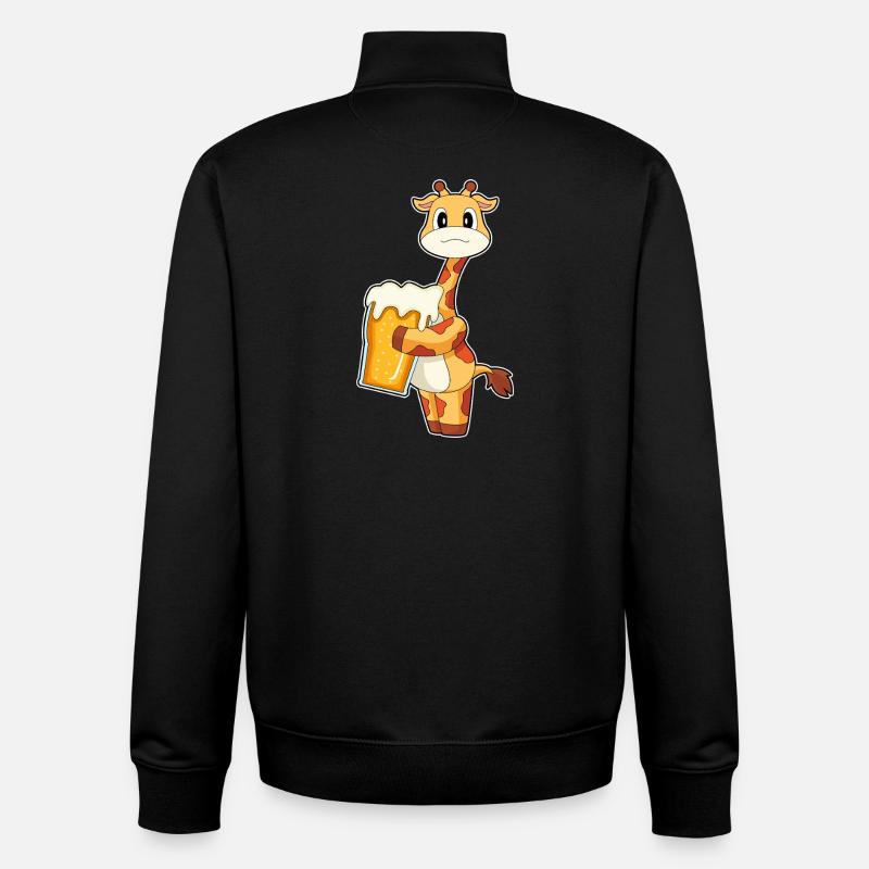 Giraffe Bier - Unisex Organic Zip Sweatshirt von Stanley/Stella - Schwarz
