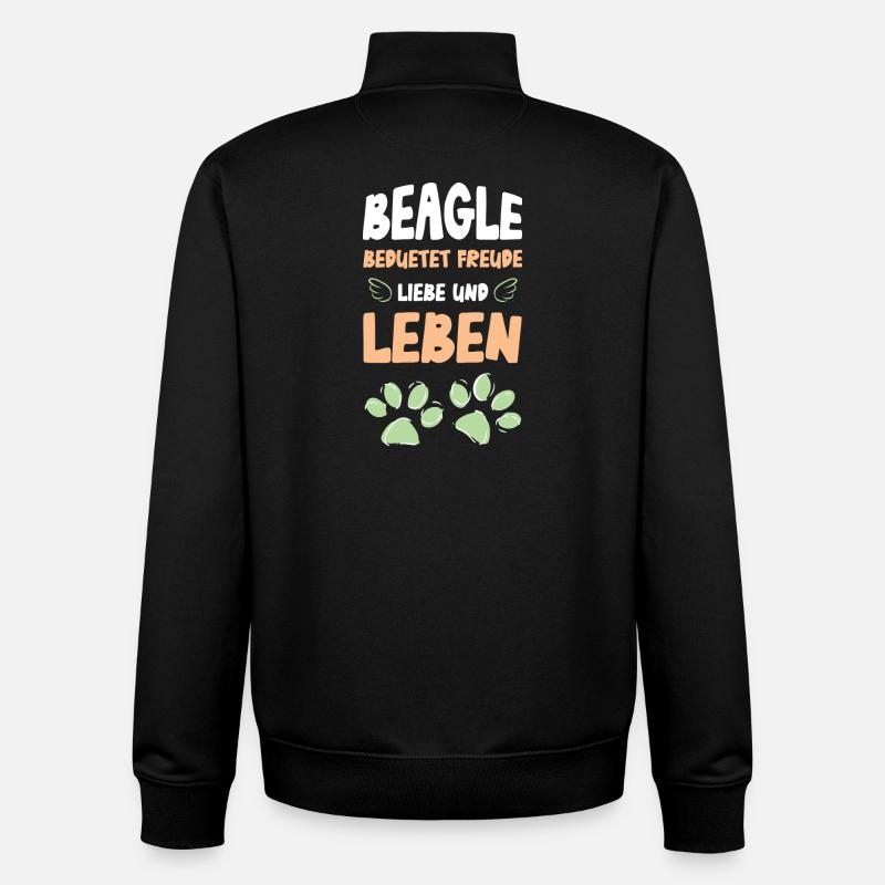 Beagle Liebe Leben - Unisex Organic Zip Sweatshirt von Stanley/Stella - Schwarz