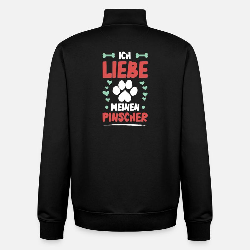 J’adore mon Pinscher - Sweat zippé unisexe en coton bio Stanley/Stella - noir