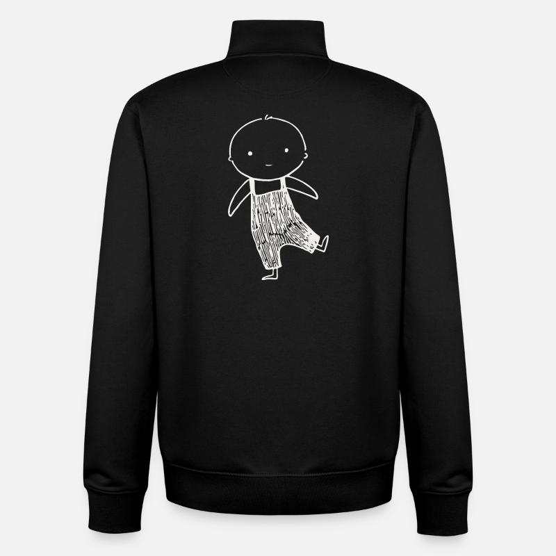 Tiny Doodle in Overalls - Unisex Organic Zip Sweatshirt von Stanley/Stella - Schwarz