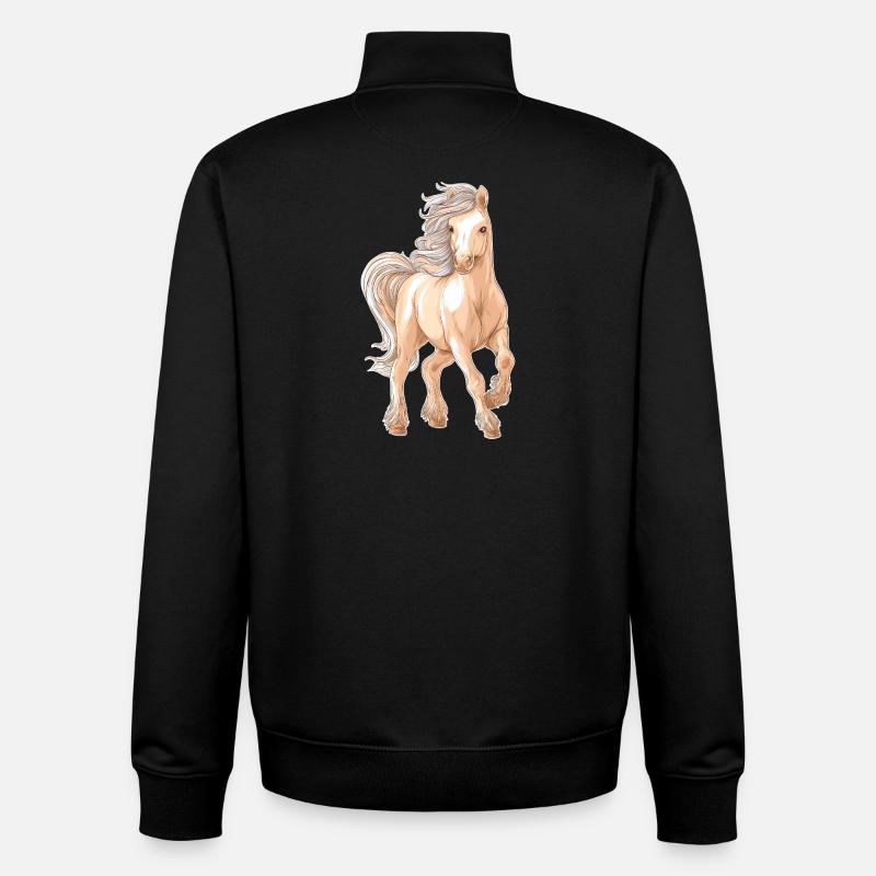 Pferd Pony - Unisex Organic Zip Sweatshirt von Stanley/Stella - Schwarz