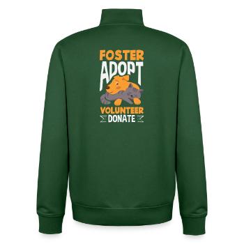 Foster Adopt Volunteer Animal Rescue Cat - Unisex Organic Zip Sweatshirt by Stanley/Stella - bottle green - Back - AI Model Male 185 dark (185cm)