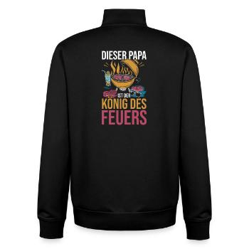 Barbecue, fête des pères, papa - Sweat zippé unisexe en coton bio Stanley/Stella - noir - Dos - AI Model Male 185 light (185cm)