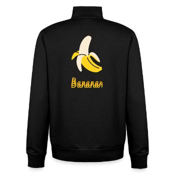 Illustration pop art de banane - Design amusant de banane - Sweat zippé unisexe en coton bio Stanley/Stella - noir - Dos - AI Model Male 185 light (185cm)