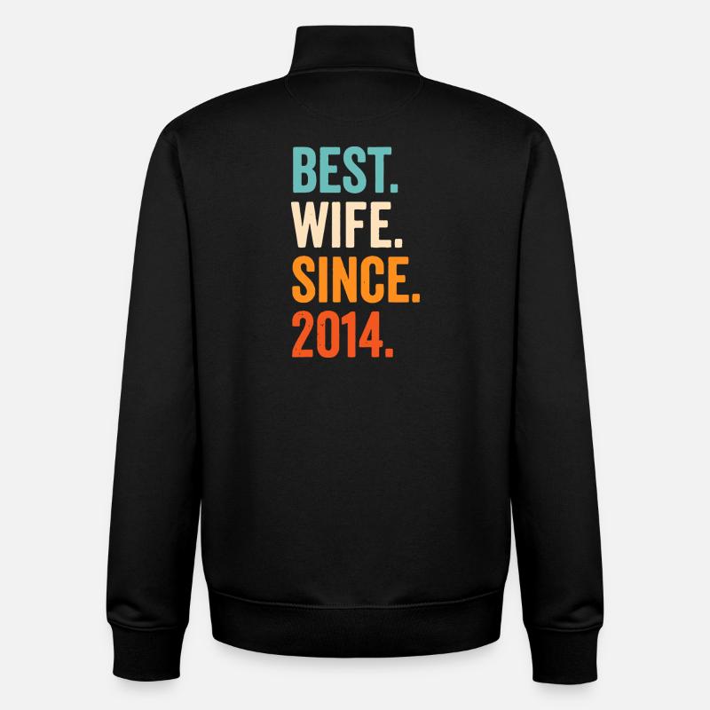 Beste Ehefrau seit 2014 - Unisex Organic Zip Sweatshirt von Stanley/Stella - Schwarz