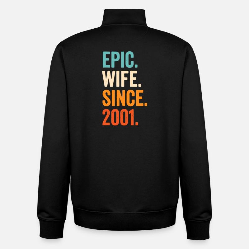Epische Ehefrau seit 2001 - Unisex Organic Zip Sweatshirt von Stanley/Stella - Schwarz
