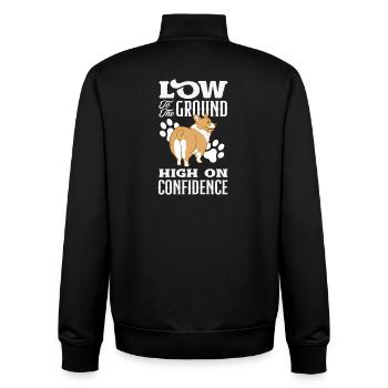 Kurze Beine, Große Einstellung, Corgi - Unisex Organic Zip Sweatshirt von Stanley/Stella - Schwarz - Hinten - AI Model Male 185 light (185cm)