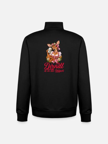 Dirndl Hirsch - Unisex Organic Zip Sweatshirt von Stanley/Stella - Schwarz