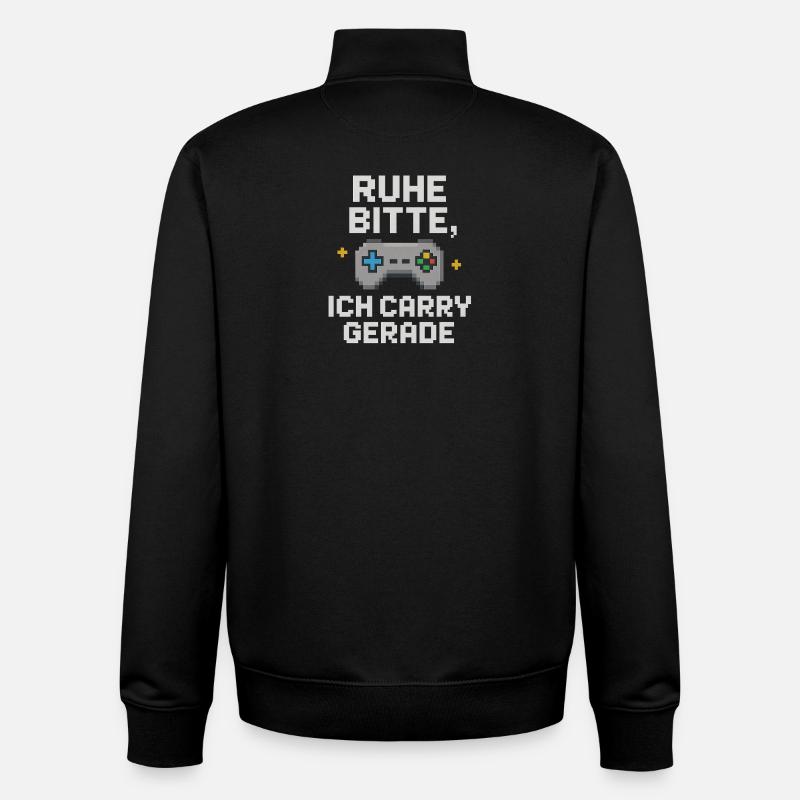 Ruhe Bitte Pixel Controller Grafik - Unisex Organic Zip Sweatshirt von Stanley/Stella - Schwarz