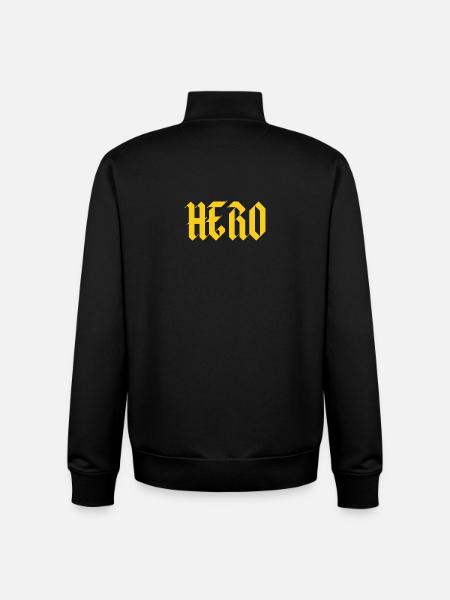 Bold Gothic Hero Glyphs in Yellow - Unisex Organic Zip Sweatshirt by Stanley/Stella - black