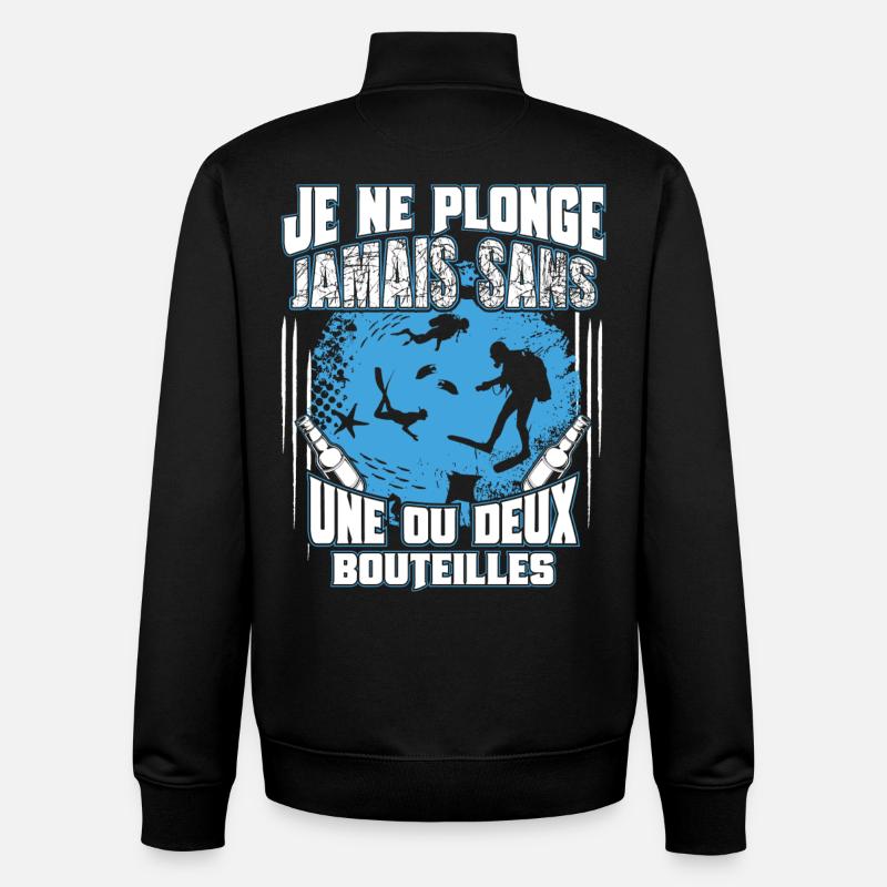 Une ou deux bouteilles - Sweat zippé unisexe en coton bio Stanley/Stella - noir