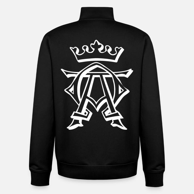 Roi, couronne, roi - Sweat zippé unisexe en coton bio Stanley/Stella - noir