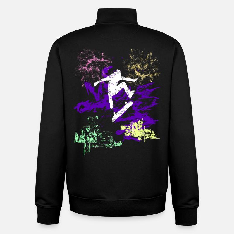 Patineur - Sweat zippé unisexe en coton bio Stanley/Stella - noir