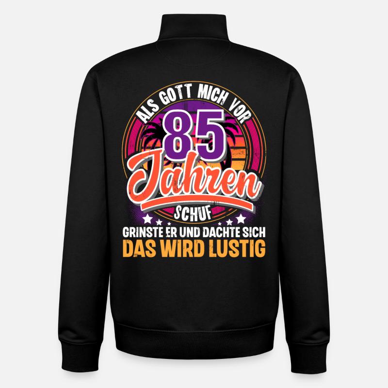 85. Geburtstag Als Gott Mich Schuf Vor - Unisex Organic Zip Sweatshirt von Stanley/Stella - Schwarz